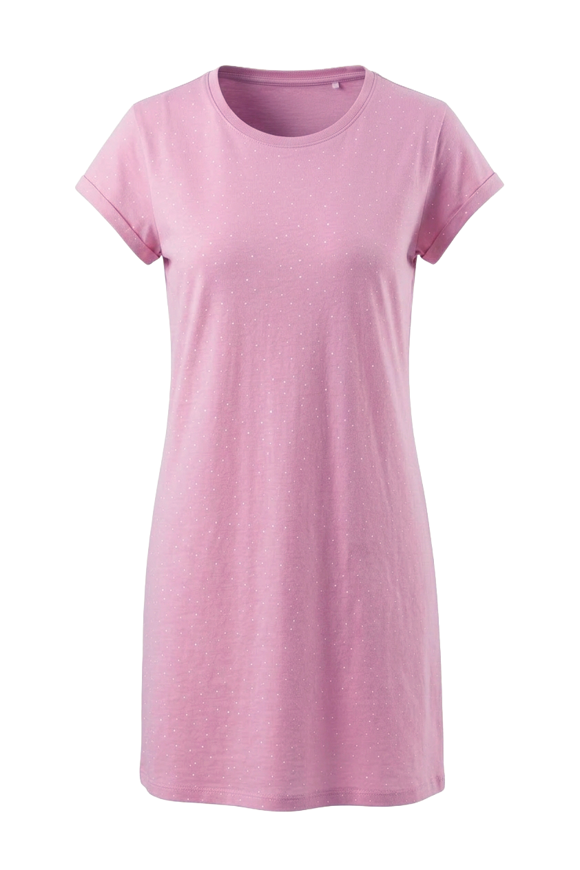 r-sch-be-happy-nachthemd-punktedruck-schlafhemd-rosa-baumwolle image 2