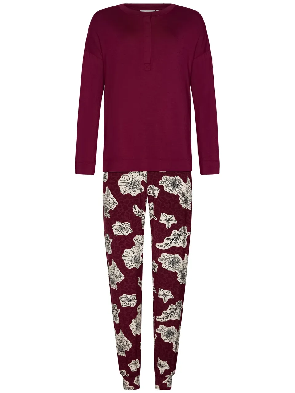 pastunette-premium-burgundy-dream-pyjama-rot-viskose image 1