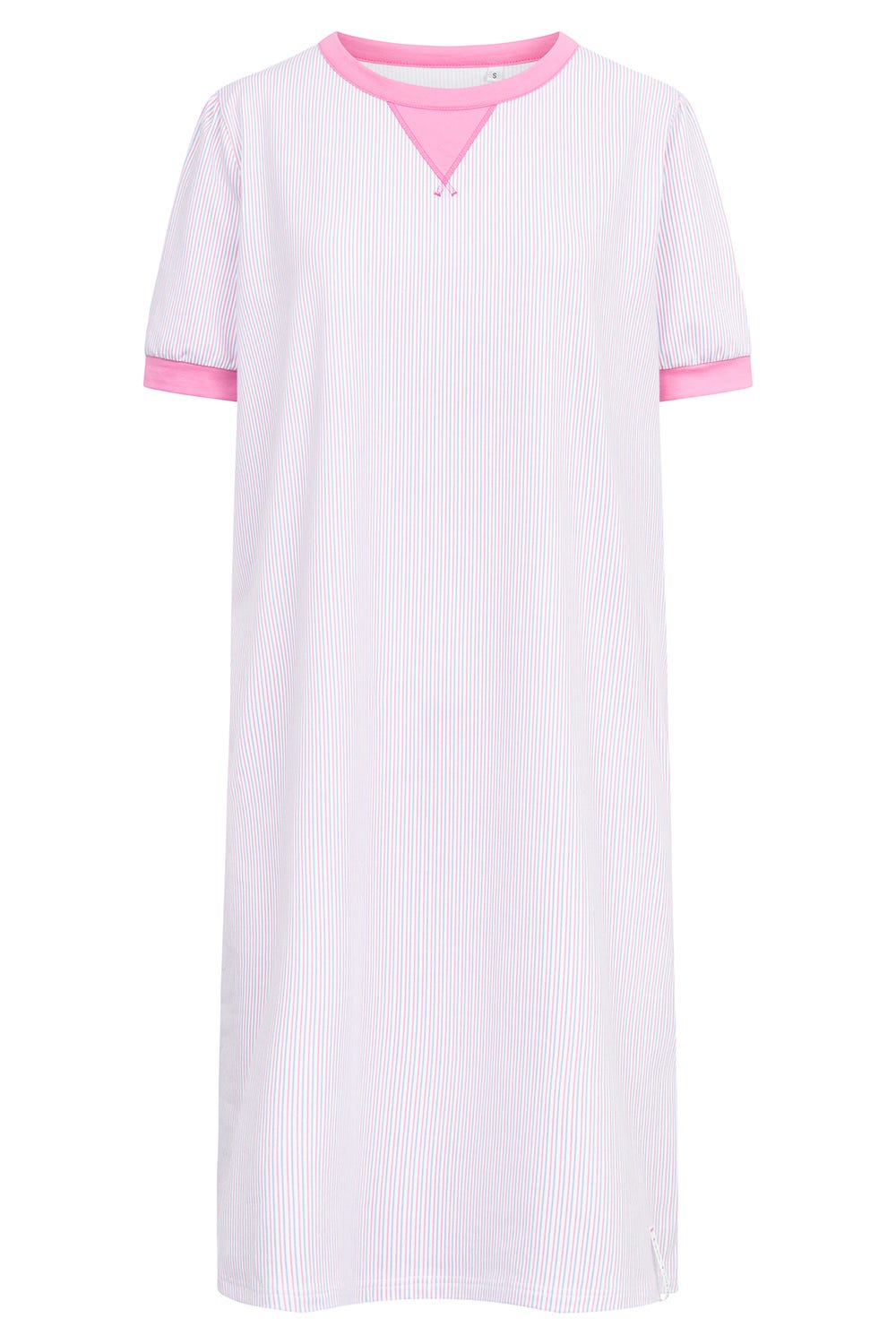 r-sch-be-happy-nachthemd-rosa-kurzarm-streifen-v-ausschnitt image 2