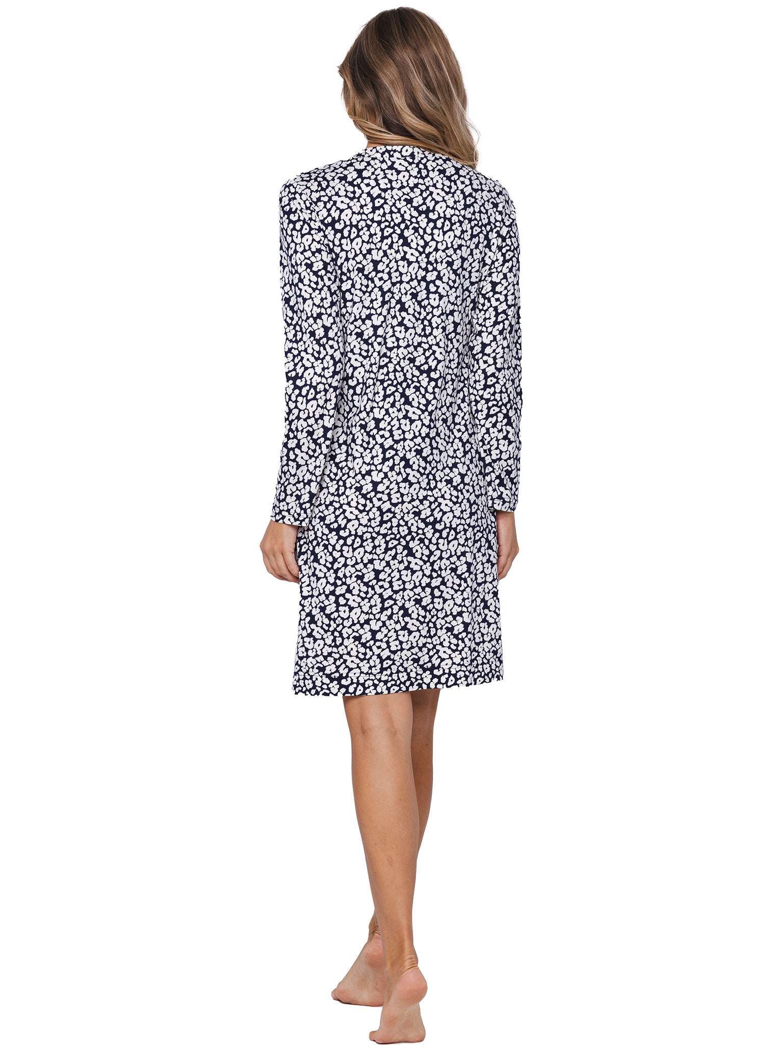 pastunette-premium-grace-nachthemd-blau-langarm-animalprint image 3