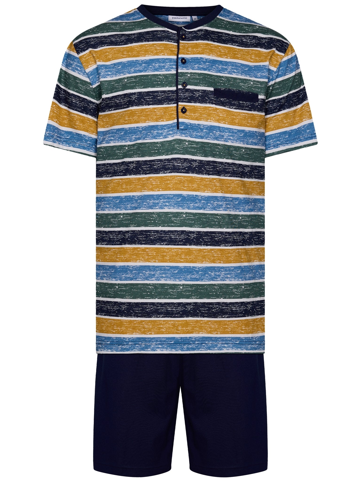 pastunette-adventure-shortama-blau-gestreift-baumwolle image 1