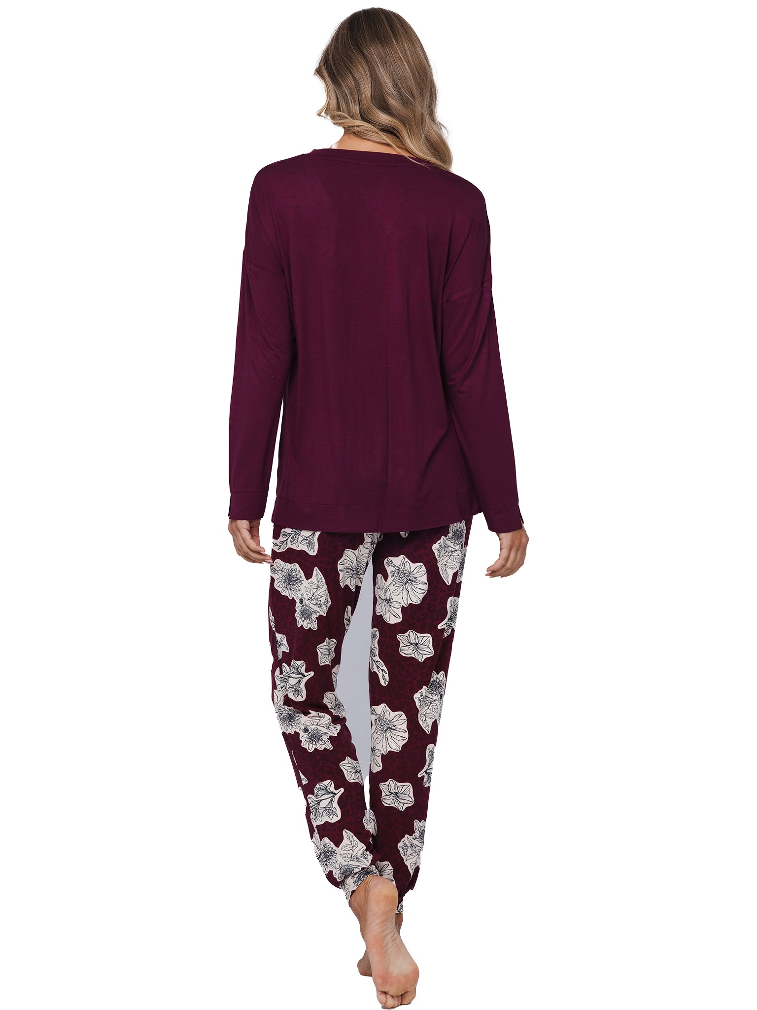 pastunette-premium-burgundy-dream-pyjama-rot-viskose image 4
