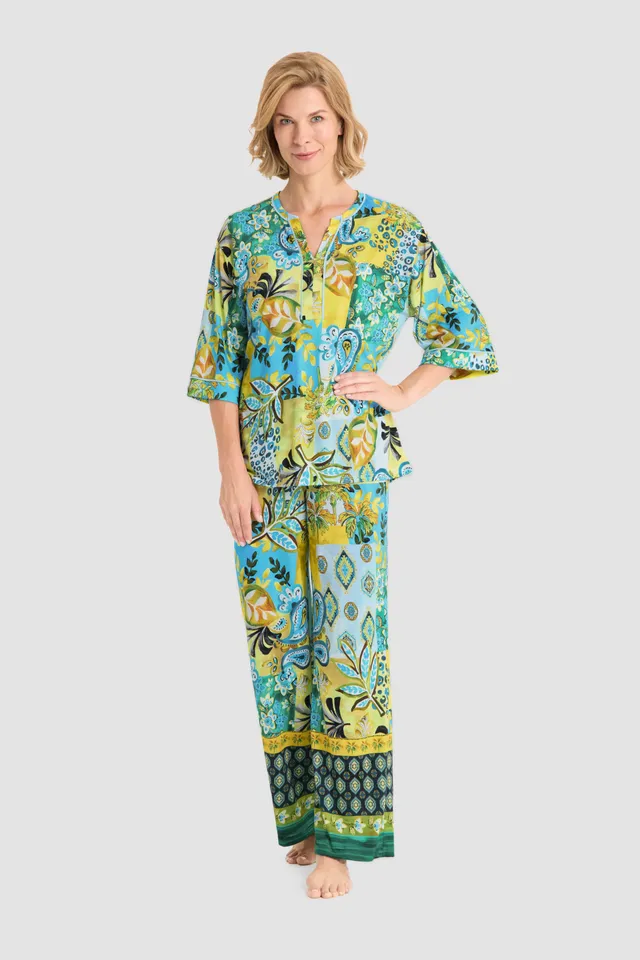 r-sch-be-happy-pyjama-lang-paisley-3-4-arm-mehrfarbig-baumwolle-modal image 1