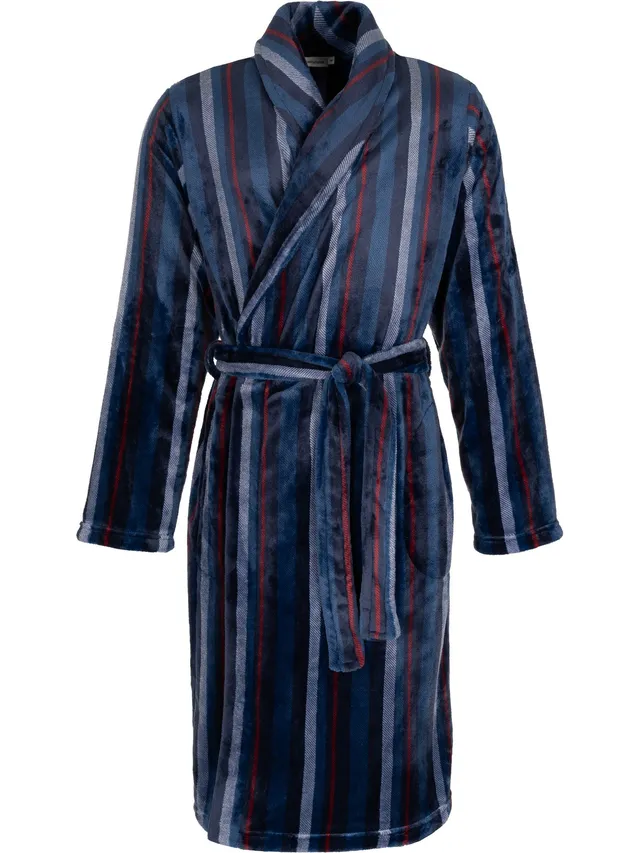 pastunette-northern-nights-morgenmantel-herren-blau-streifen-fleece image 1