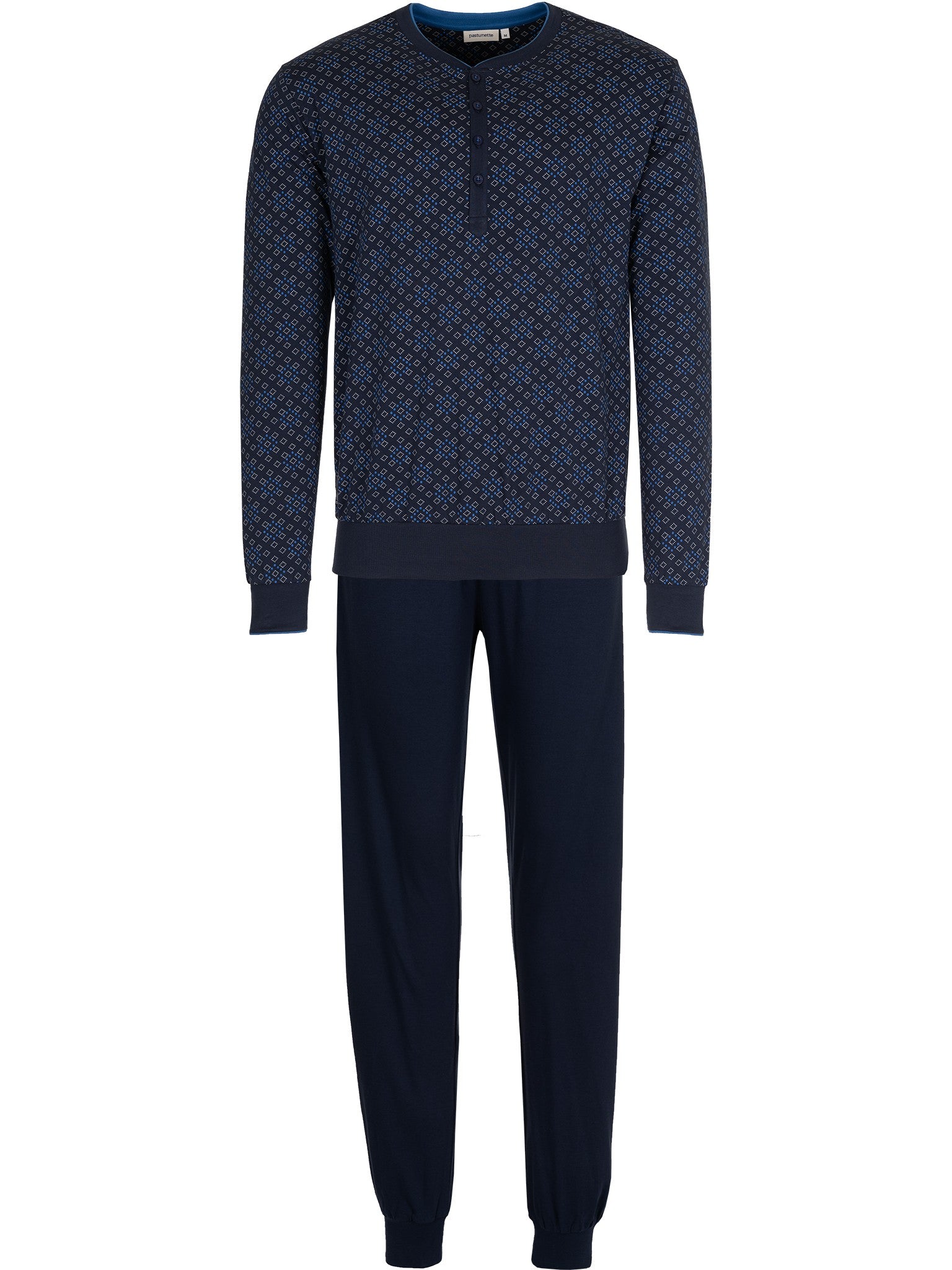 pastunette-noos-pyjama-herren-dunkelblau-baumwolle-gemustert image 1