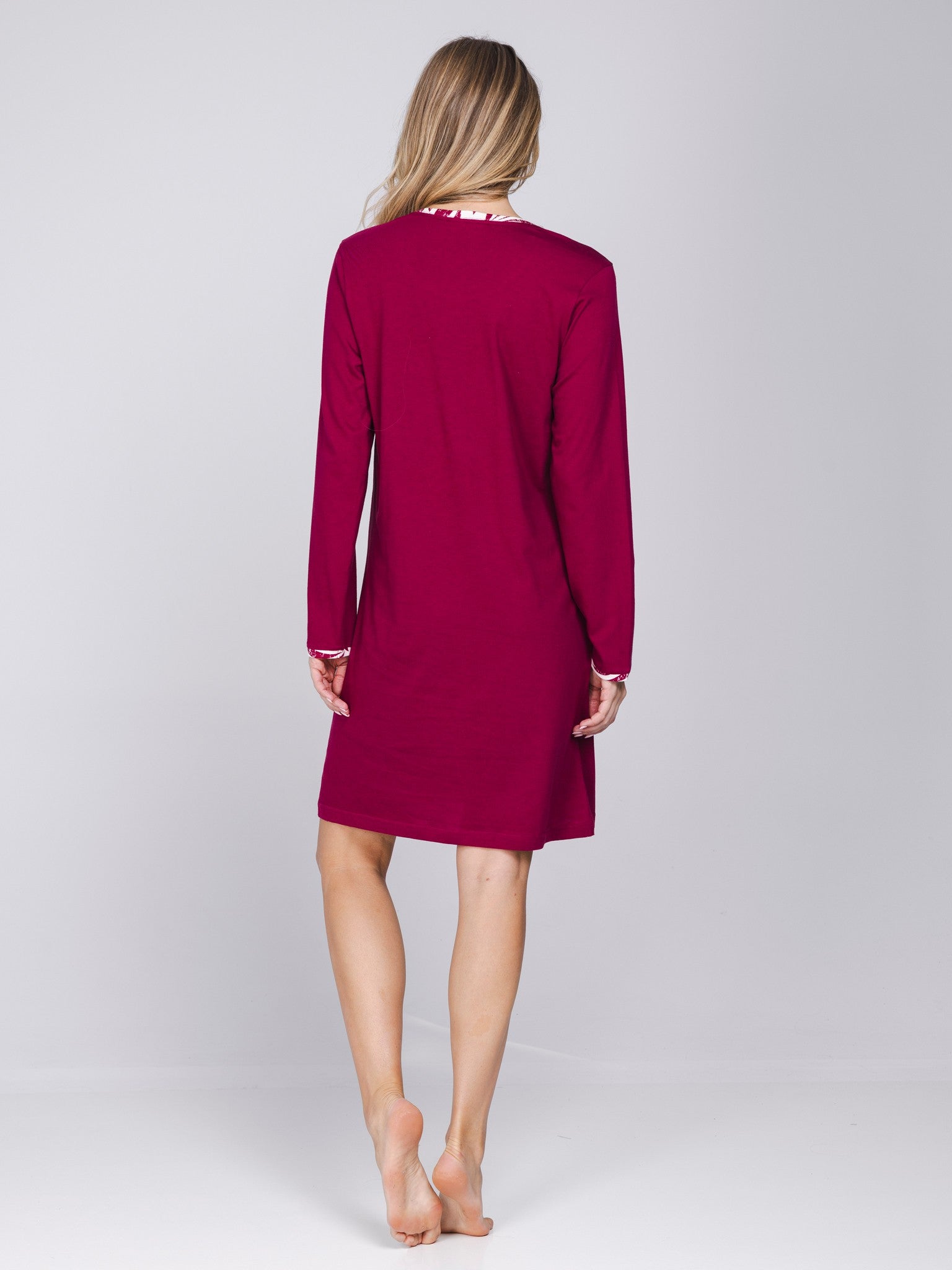 pastunette-rosewood-comfort-nachthemd-rot-bio-baumwolle-2 image 3