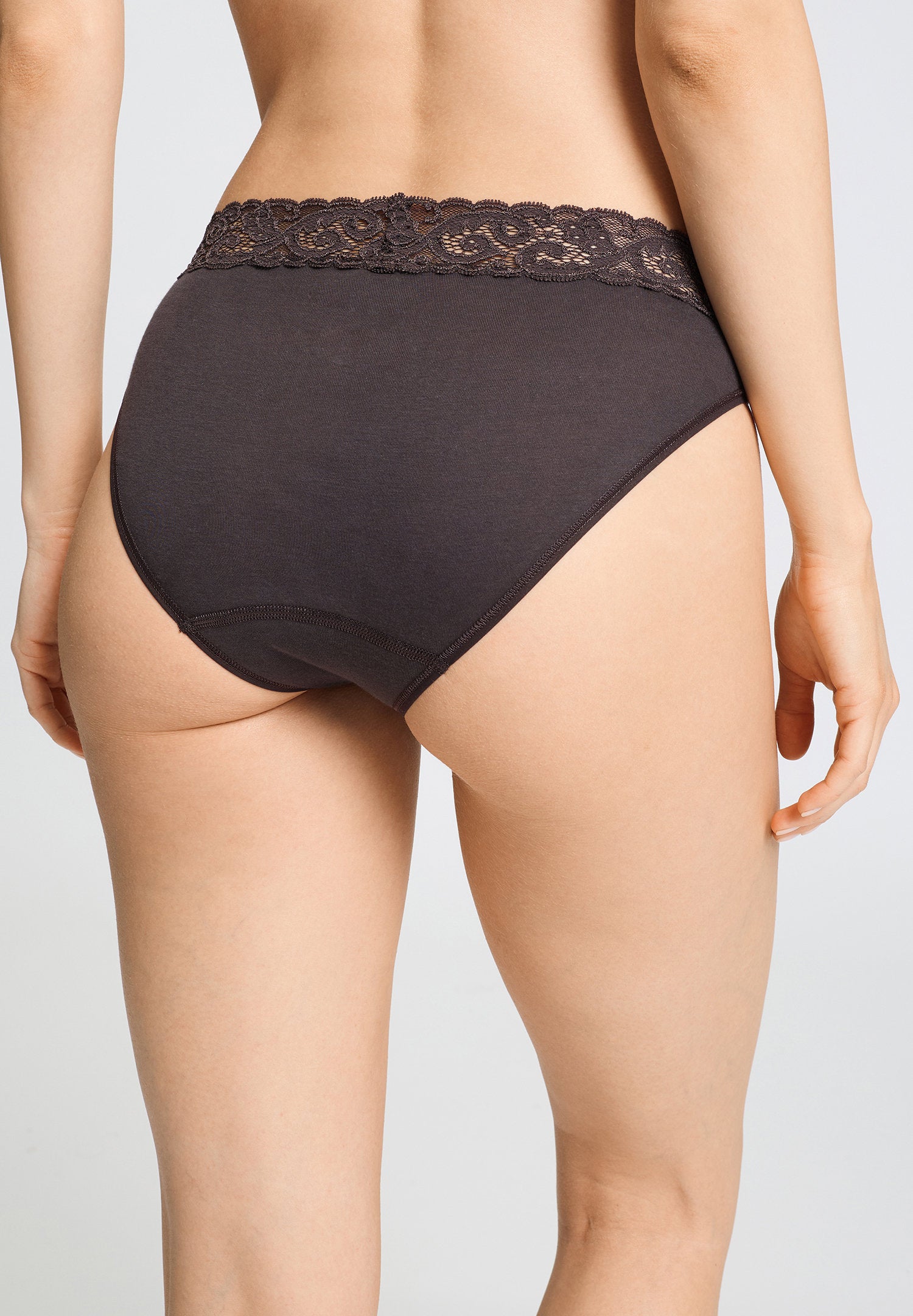 hanro-moments-mini-slip-dark-mocha-baumwolle-spitze image 4