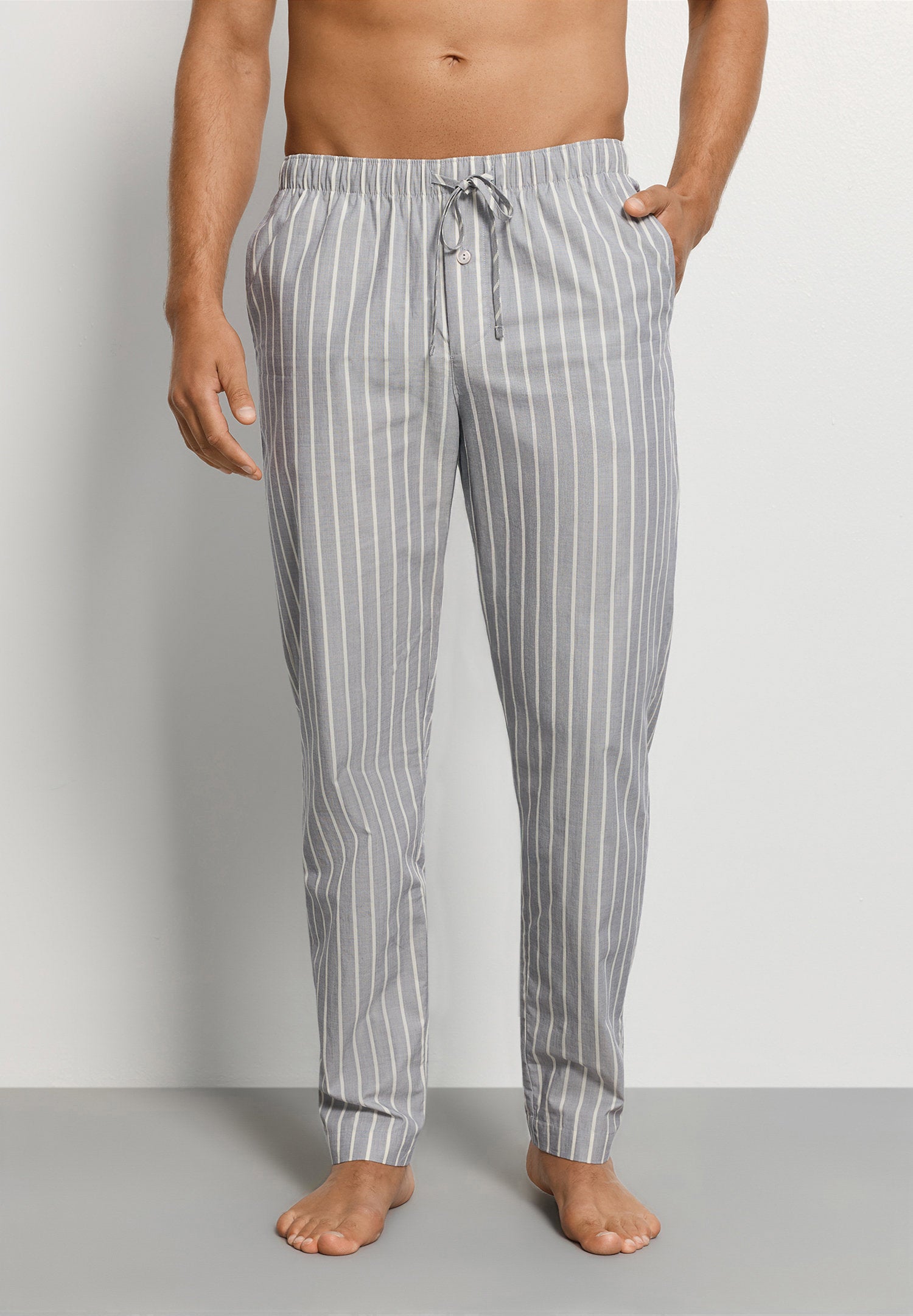 hanro-night-and-day-pyjamahose-herren-denim-stripe-baumwolle image 2