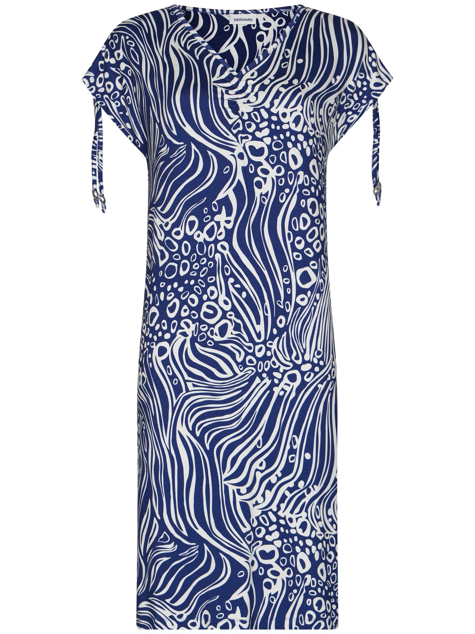 pastunette-cobalt-sea-strandkleid-blau-mit-v-ausschnitt-ecovero image 1