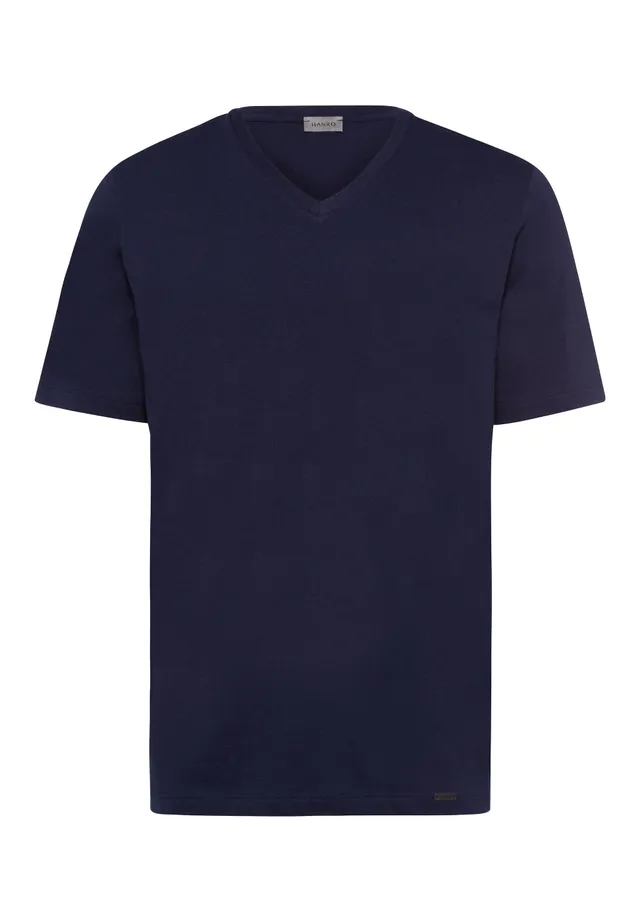 hanro-living-shirts-v-neck-t-shirt-herren-deep-navy-baumwolle image 1