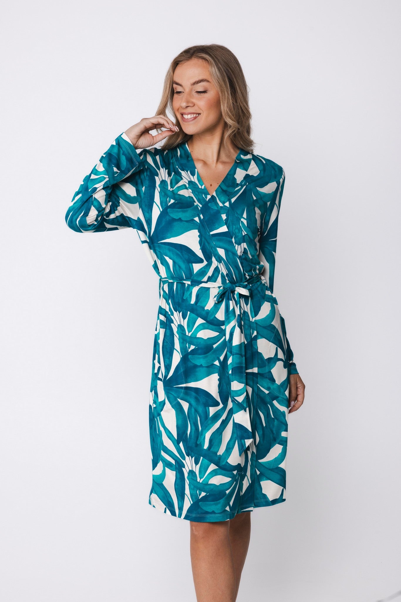 pastunette-premium-emerald-oasis-kimono-t-rkis-morgenmantel image 5