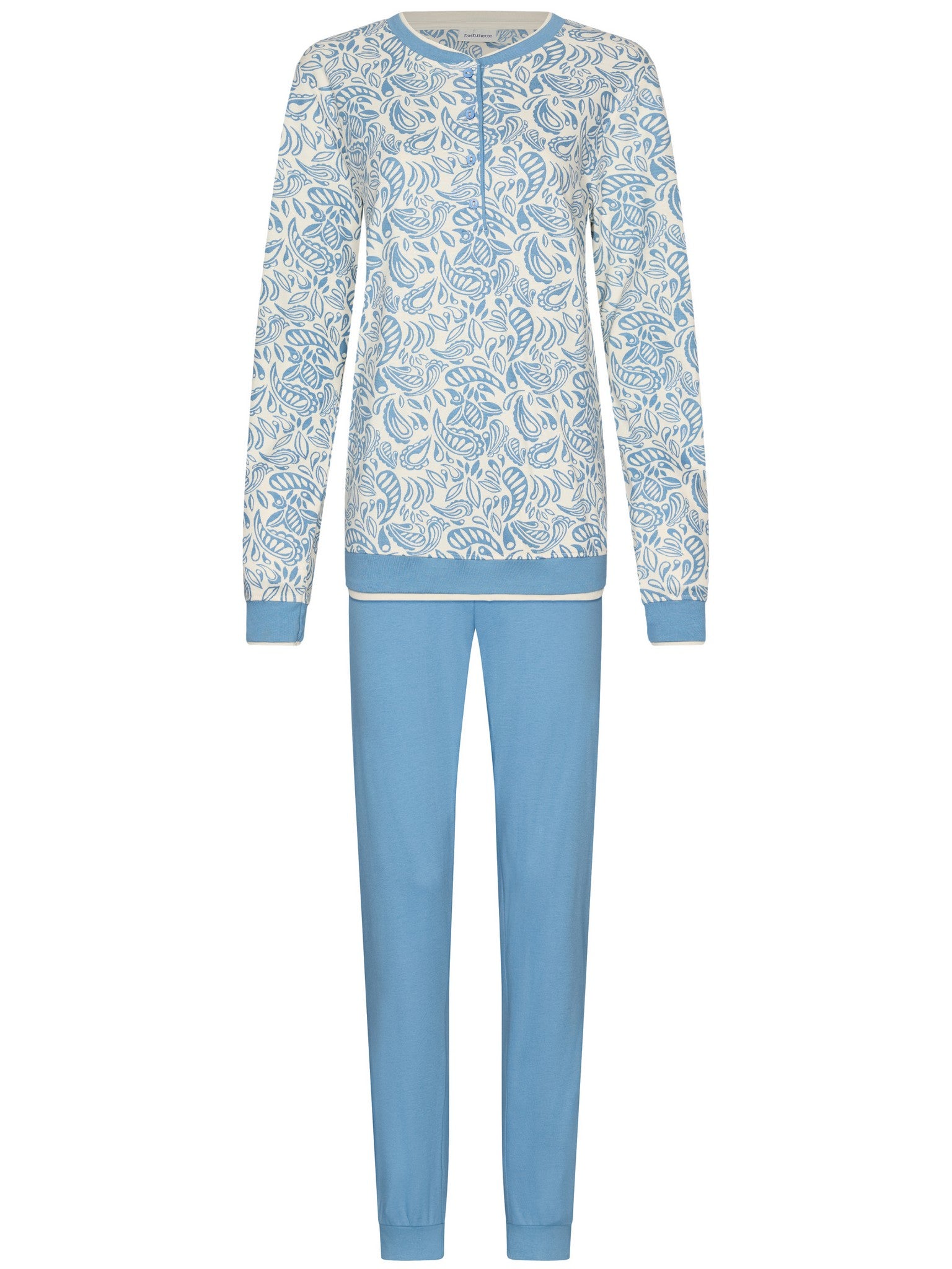 pastunette-soft-paisley-pyjama-blau-baumwolle image 1