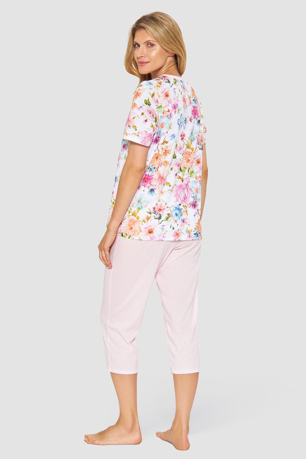 r-sch-be-happy-pyjama-3-4-kurzarm-bl-tenprint-rosa image 3