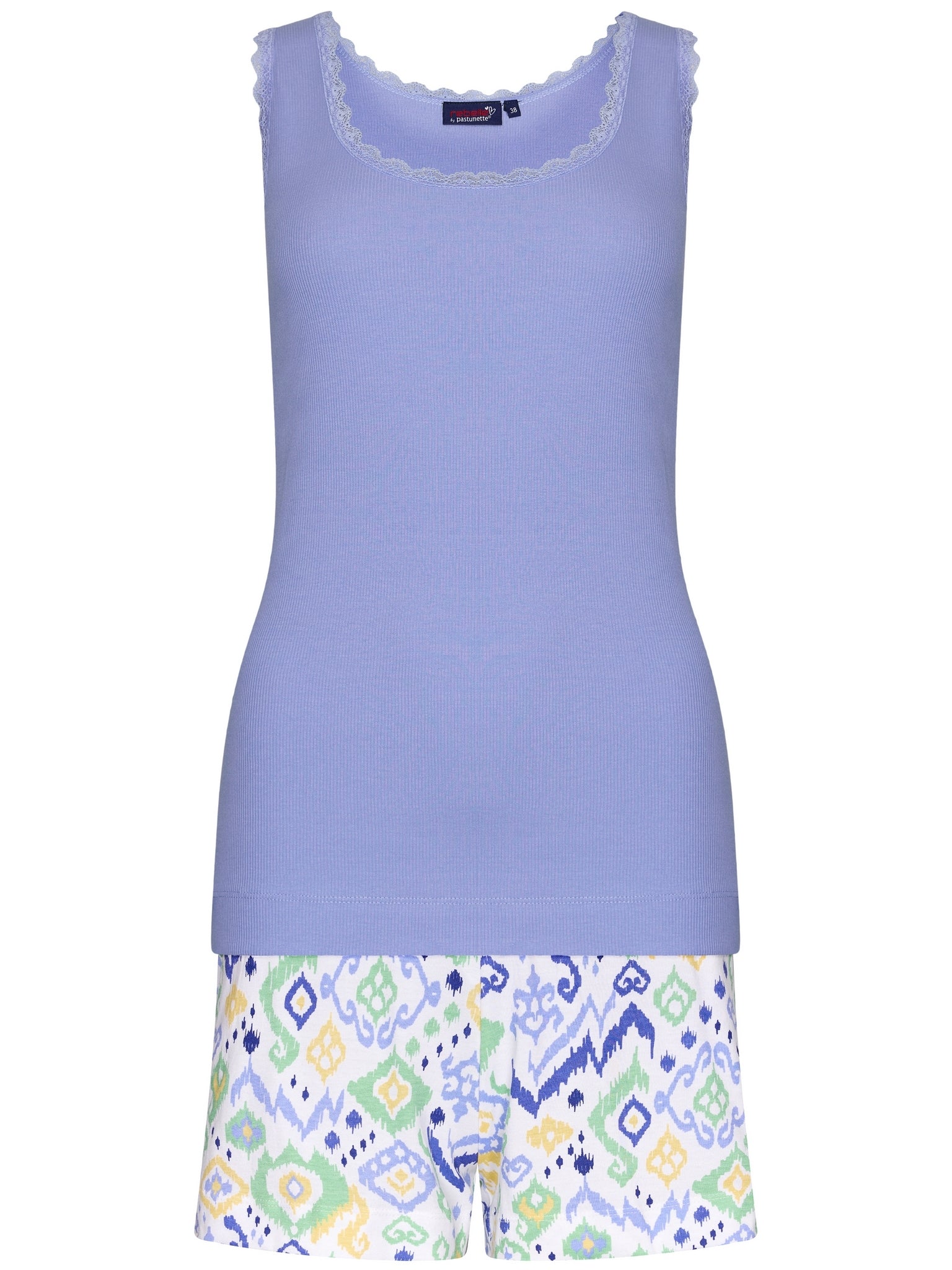rebelle-ikat-shortama-lila-bio-baumwolle-top-shorts image 1