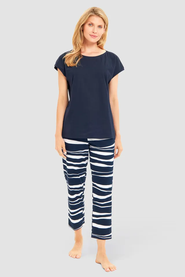 r-sch-be-happy-pyjama-7-8-schlafanzug-blau-zebra-kurzarm image 1