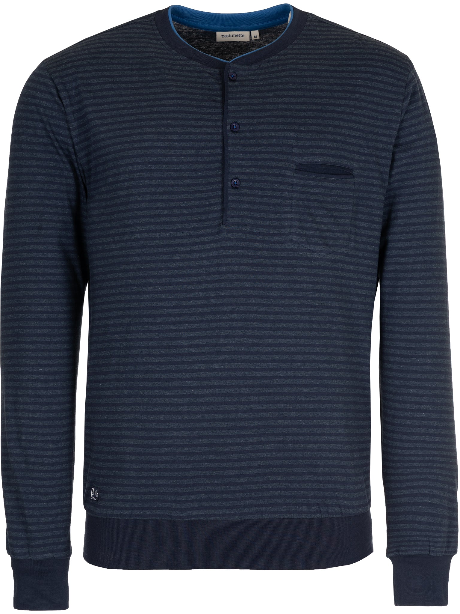 pastunette-pyjama-lounge-shirt-herren-blau-baumwolle image 1