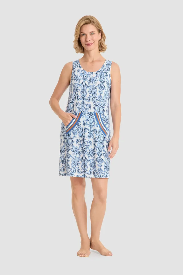 r-sch-be-happy-strandkleid-kurz-frottee-ornament-blau-rmellos image 1