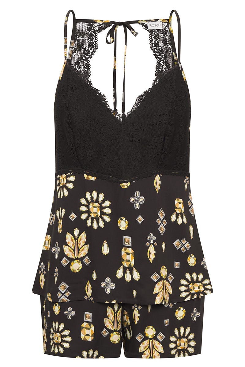 r-sch-be-happy-pyjama-kurz-diamantdruck-schwarz image 2