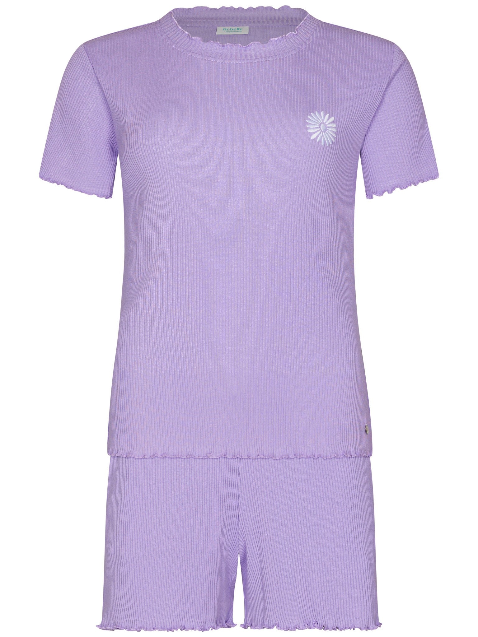 myrebelle-waterflower-shortama-lila-kurz-baumwolle-r-schen image 1