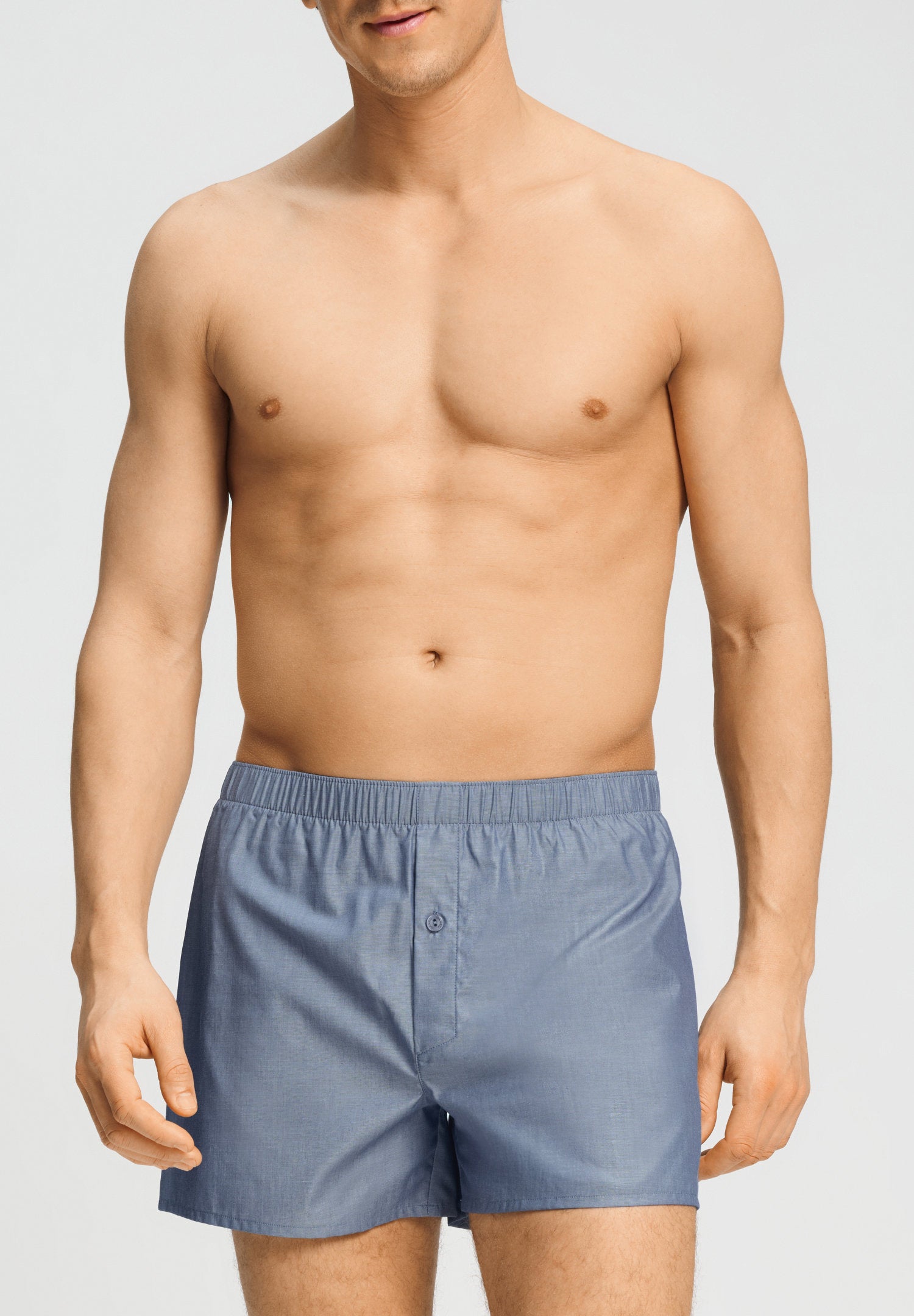 hanro-fancy-woven-boxers-boxershorts-chambray-blue-baumwolle image 2