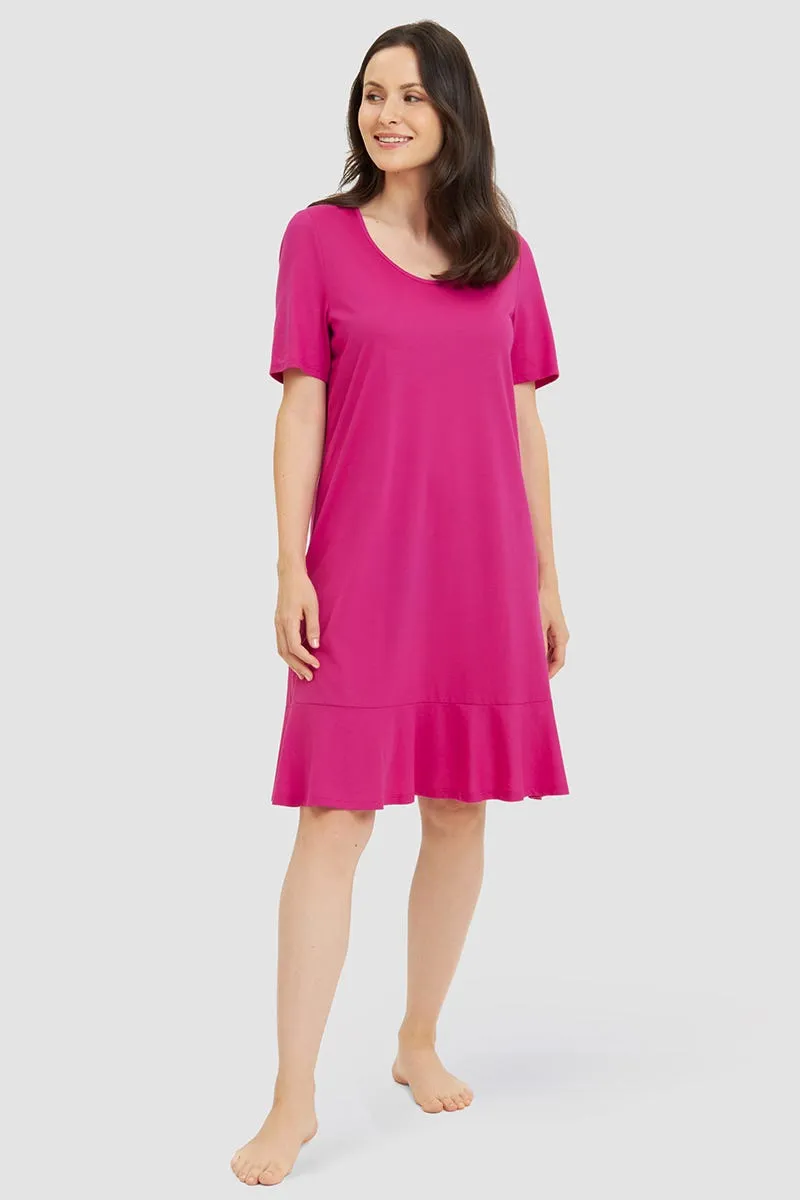 r-sch-be-happy-nachthemd-knielang-pink-baumwolle-modal image 1