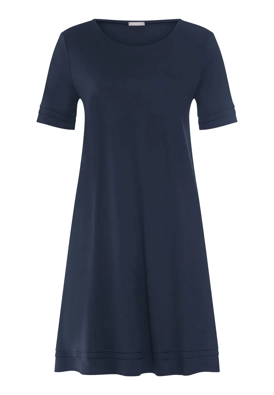 hanro-pilar-nachthemd-kurzarm-95cm-deep-navy-baumwolle image 1