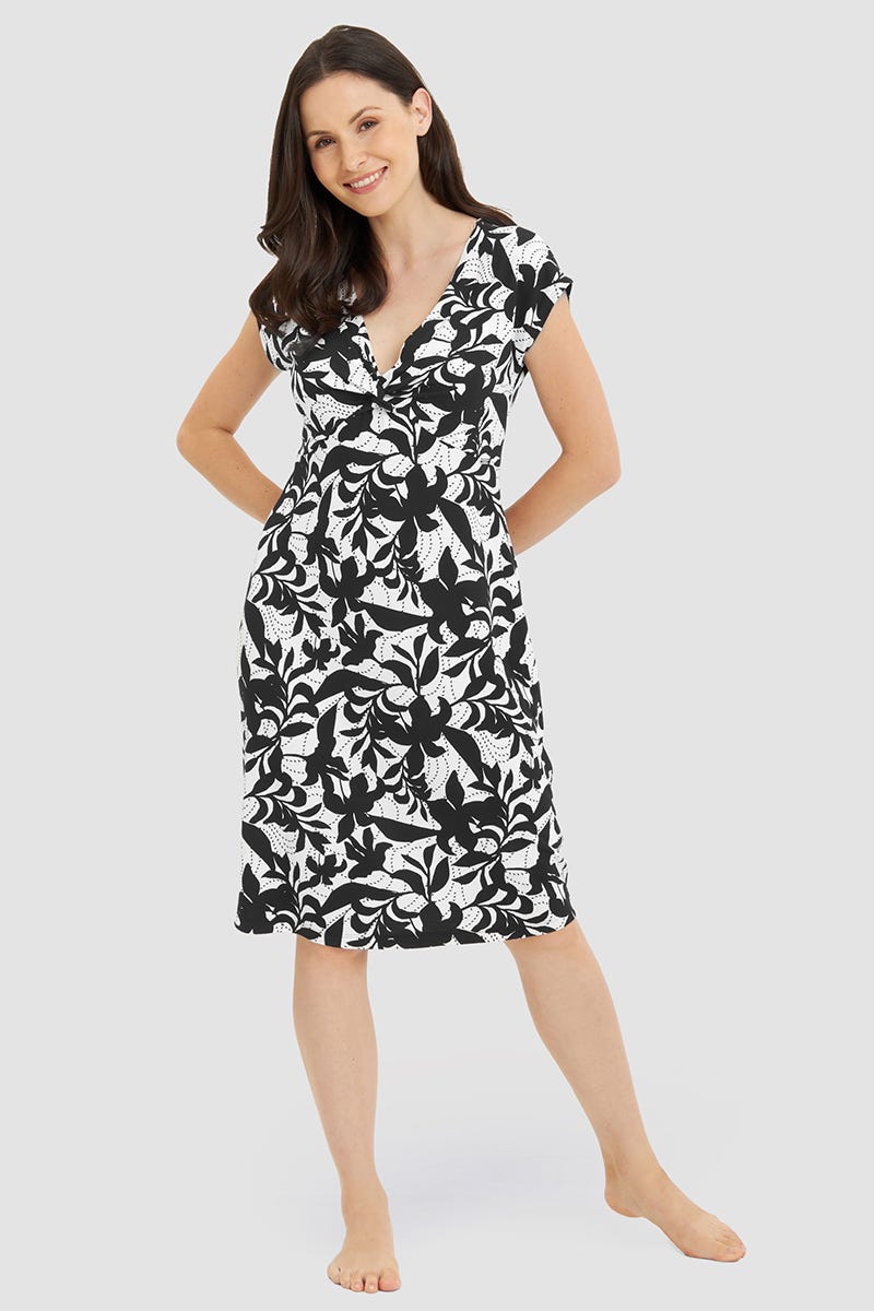 r-sch-be-happy-strandkleid-knielang-bl-tterdruck-viskose image 1
