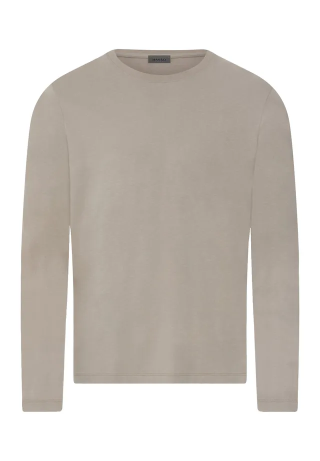 hanro-living-shirts-langarmshirt-wooly-beige-aus-baumwolle image 1