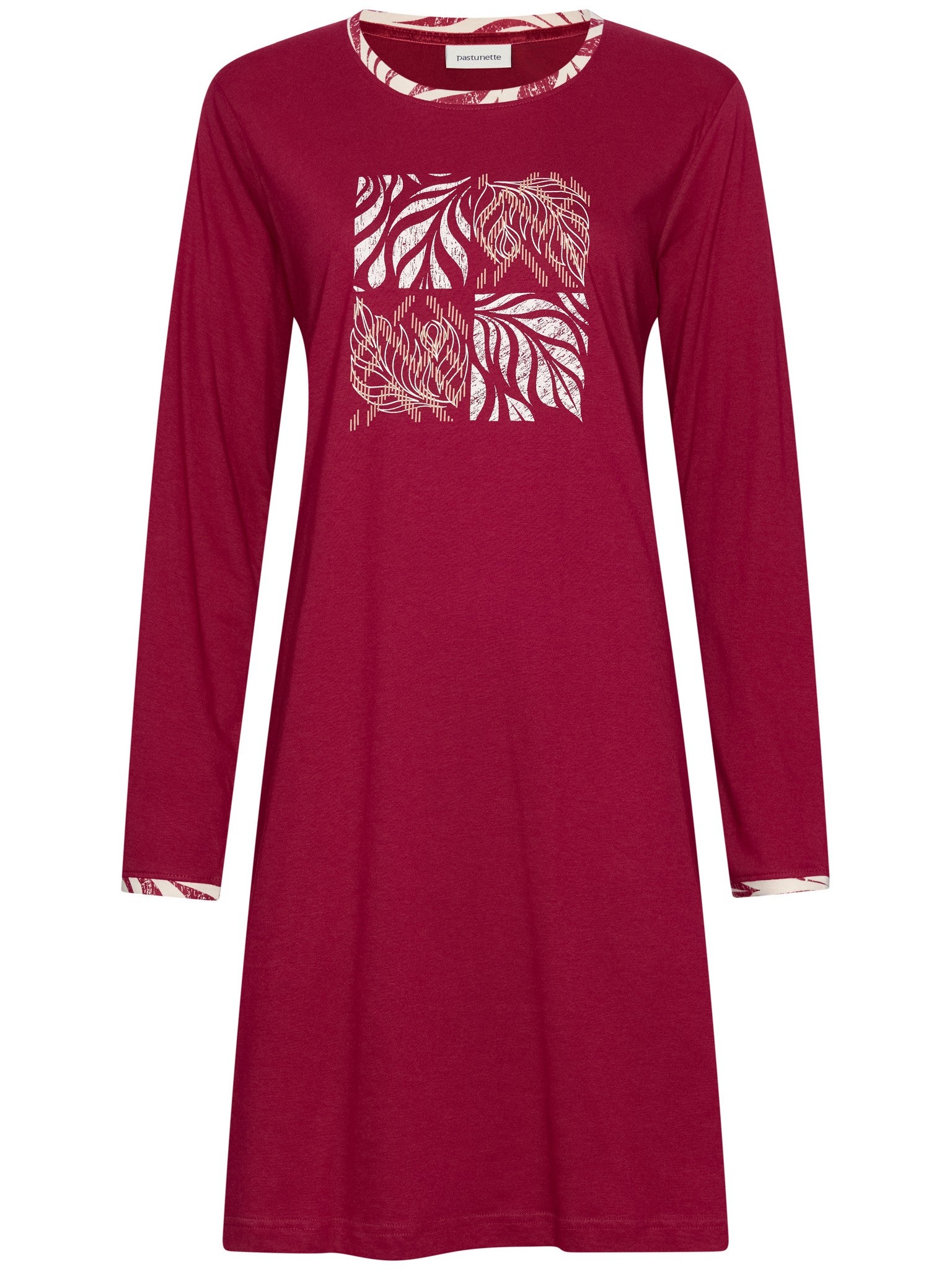 pastunette-rosewood-comfort-nachthemd-rot-bio-baumwolle-2 image 1