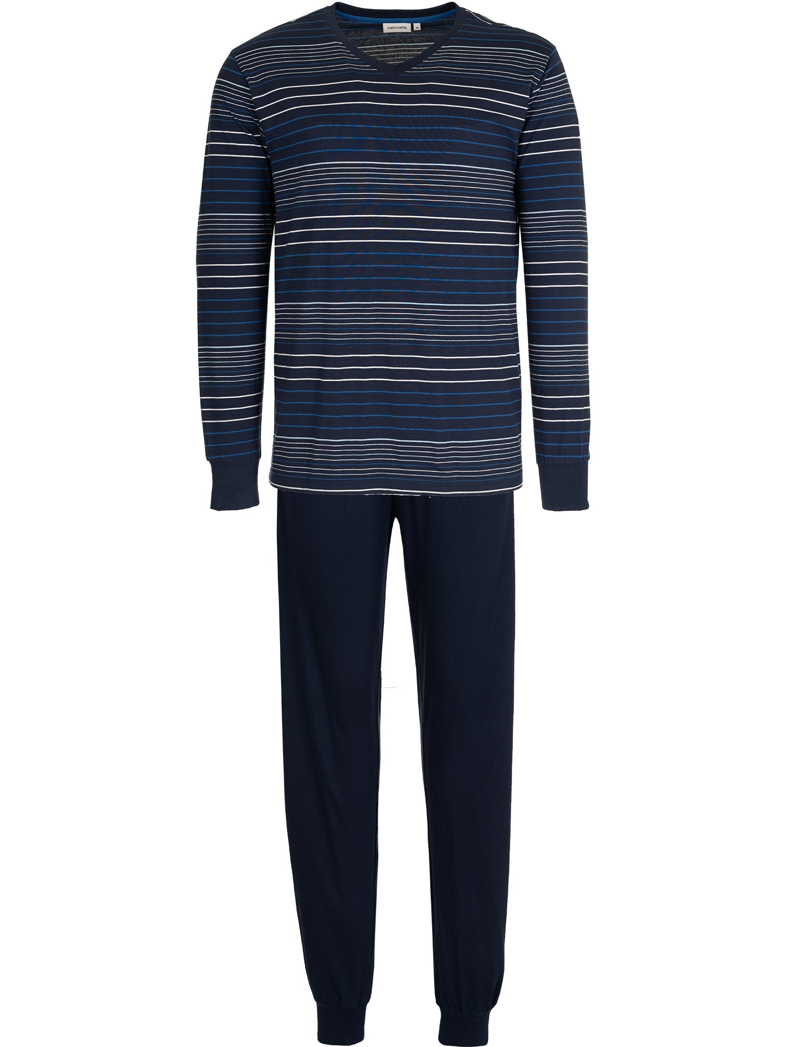 pastunette-noos-pyjama-dunkelblau-gestreift-baumwolle image 1