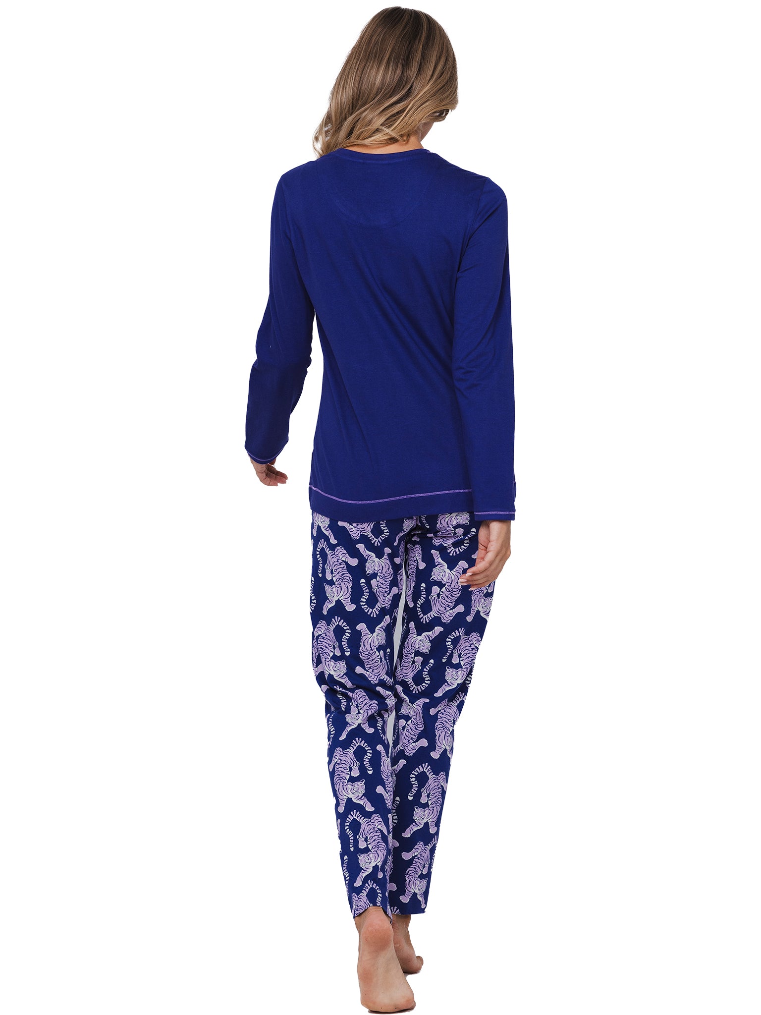 rebelle-tiger-star-pyjama-lila-bio-baumwolle image 4