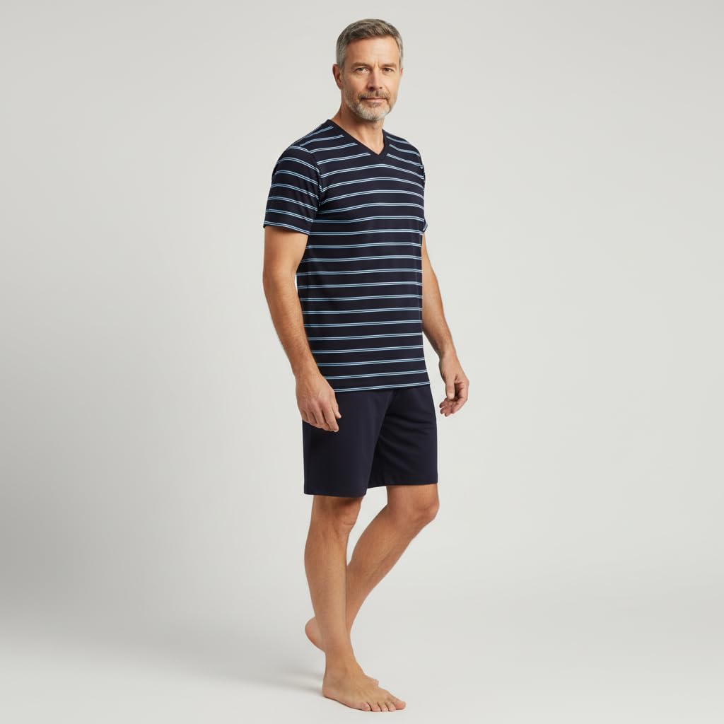 ringella-women-men-herren-shorty-gr-s-coolmax-v-ausschnitt-navy image 4