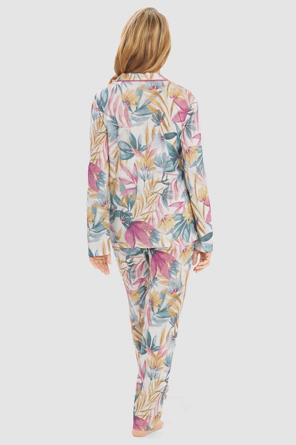 r-sch-be-happy-pyjama-lang-bl-tterdruck-schlafanzug-mehrfarbig image 3