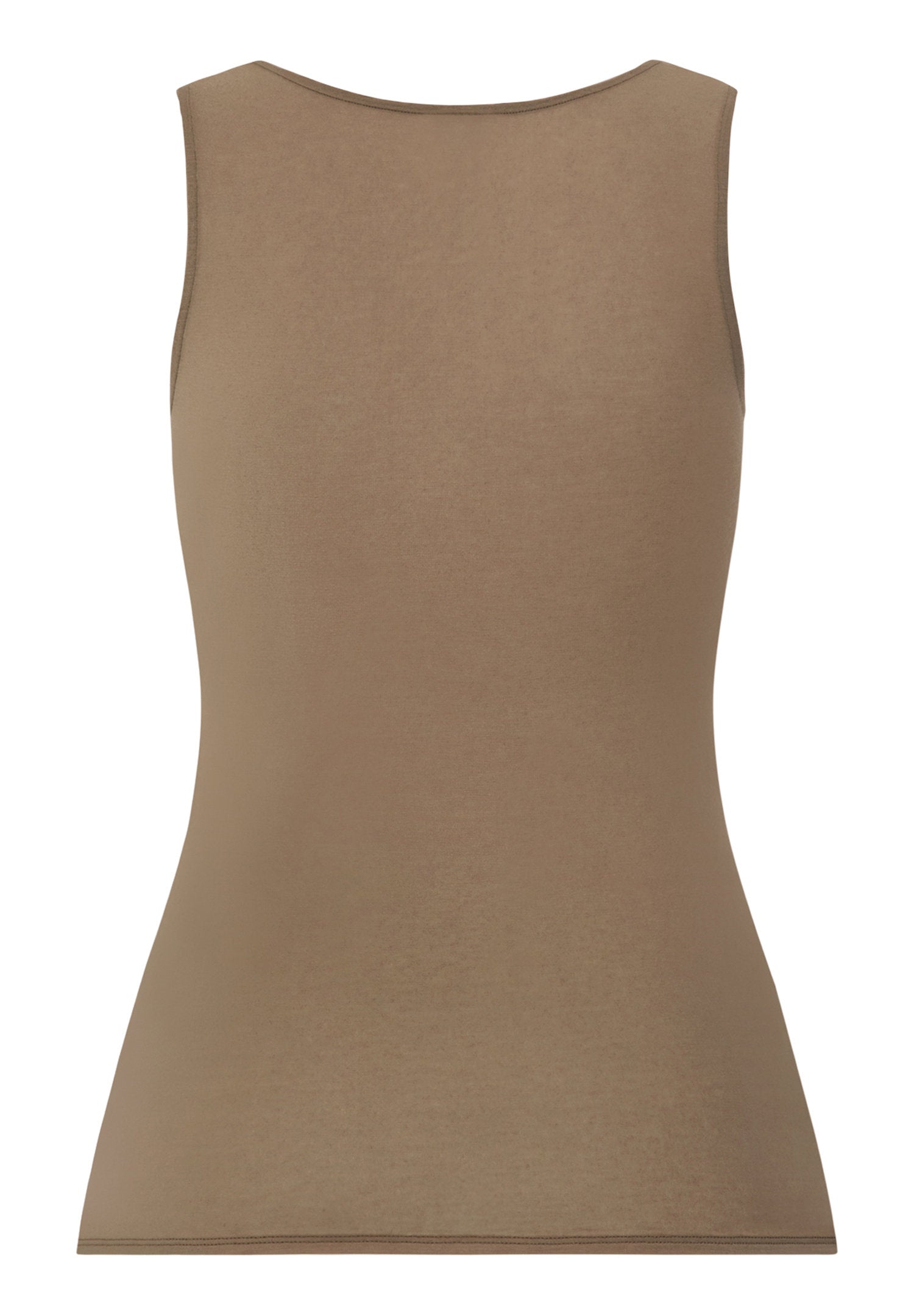 hanro-ultralight-wool-tank-top-damen-suede-camel-merinowolle image 3