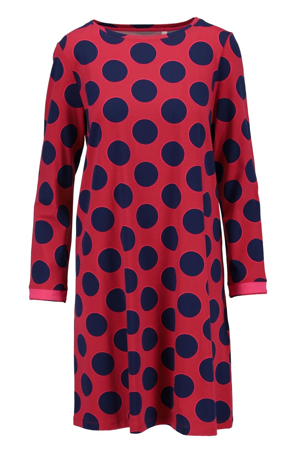 ringella-sleepshirt-nachthemd-langarm-polka-dots-burgund-navy image 1