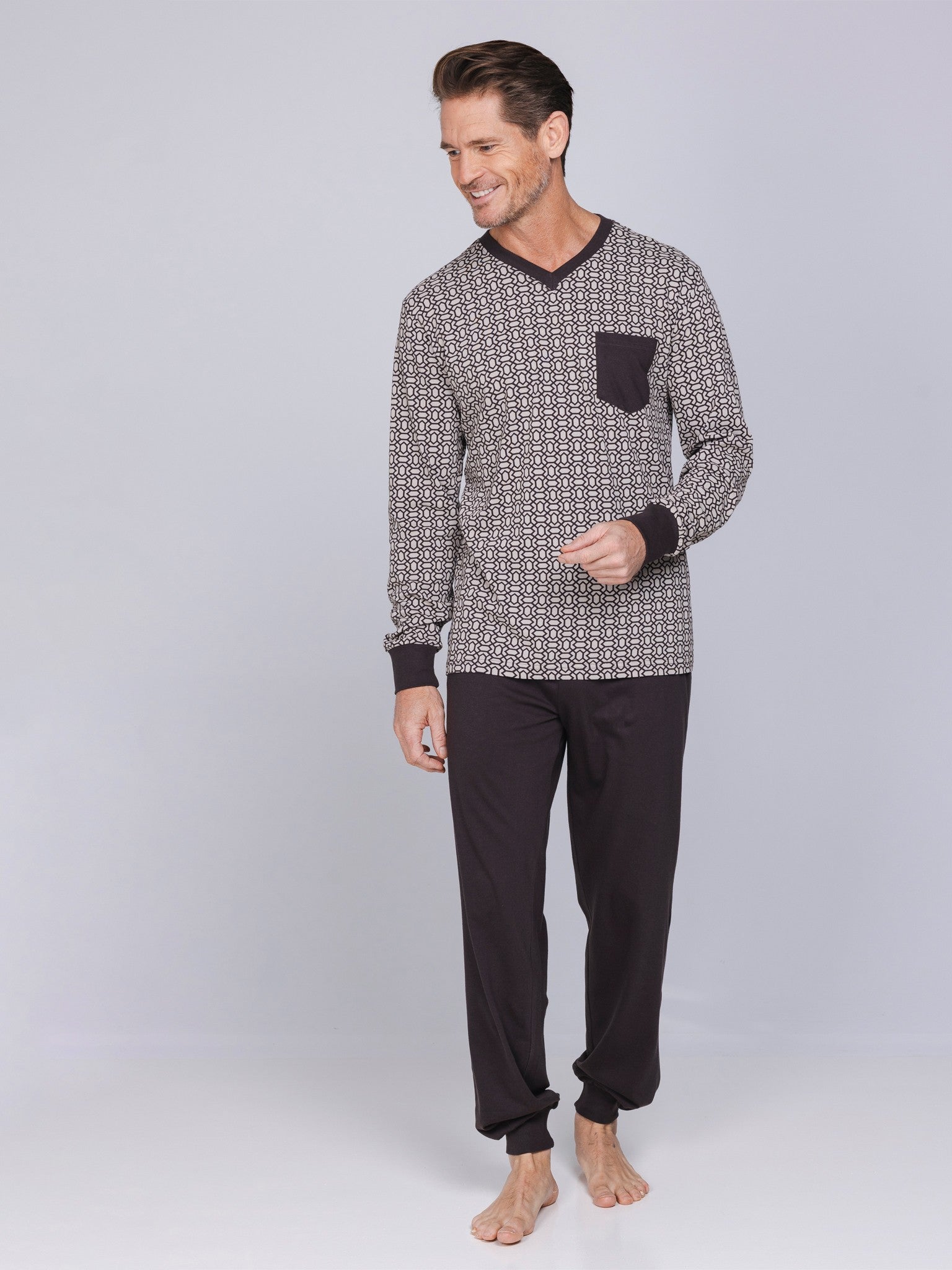 pastunette-urban-essence-pyjama-braun-herren-baumwolle image 3