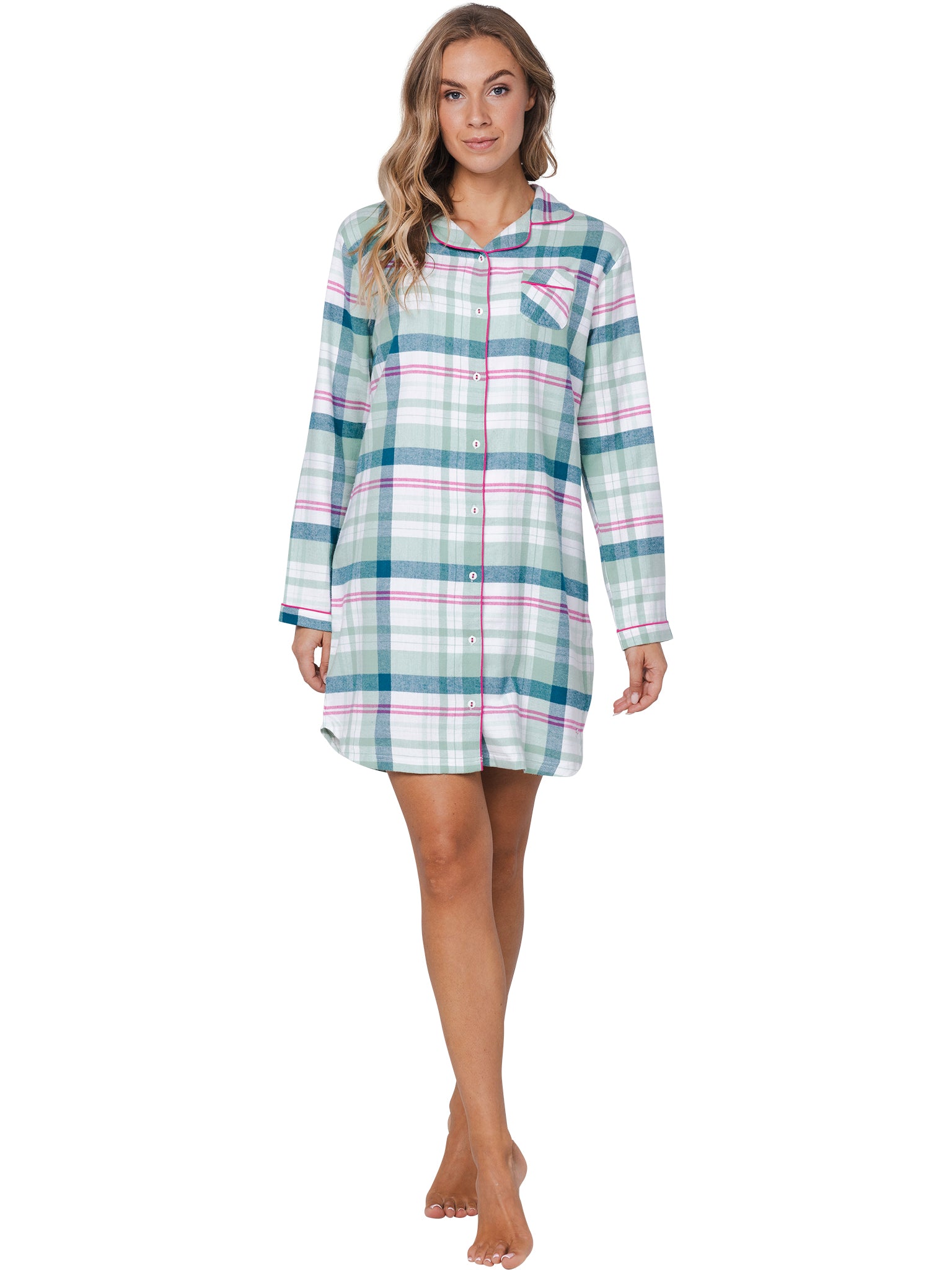 pastunette-flannel-check-nachthemd-gr-n-karo-flanell image 2