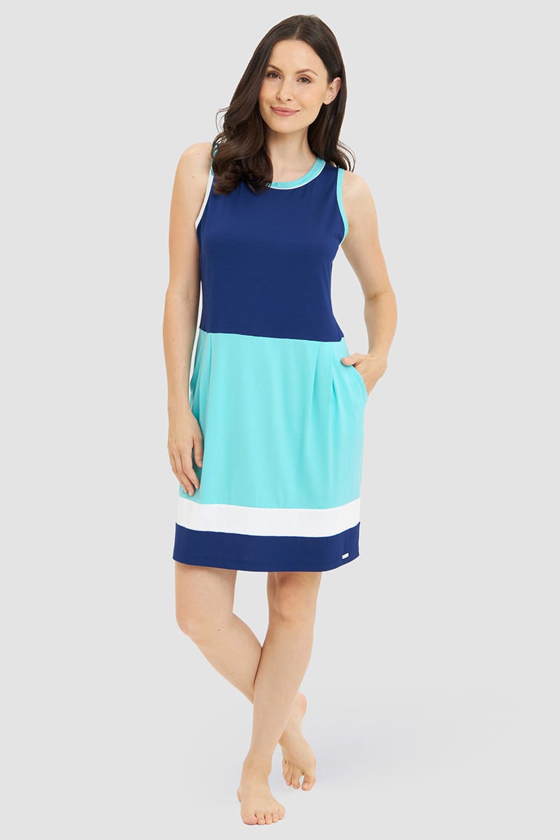 r-sch-be-happy-strandkleid-colourblocking-kleid-t-rkis image 1