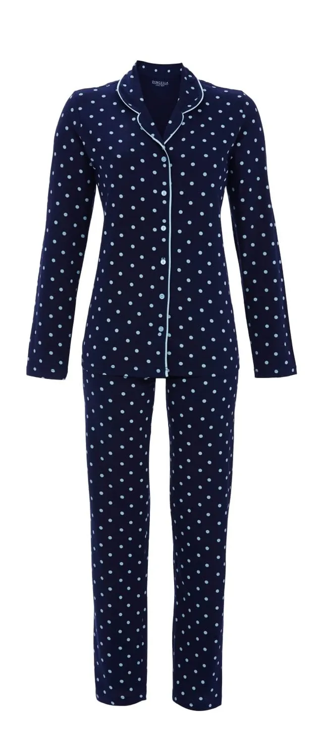 ringella-damen-pyjama-durchgekn-pft-baumwolle-punkte image 1