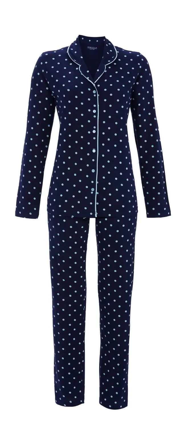 ringella-damen-pyjama-durchgekn-pft-baumwolle-punkte image 1