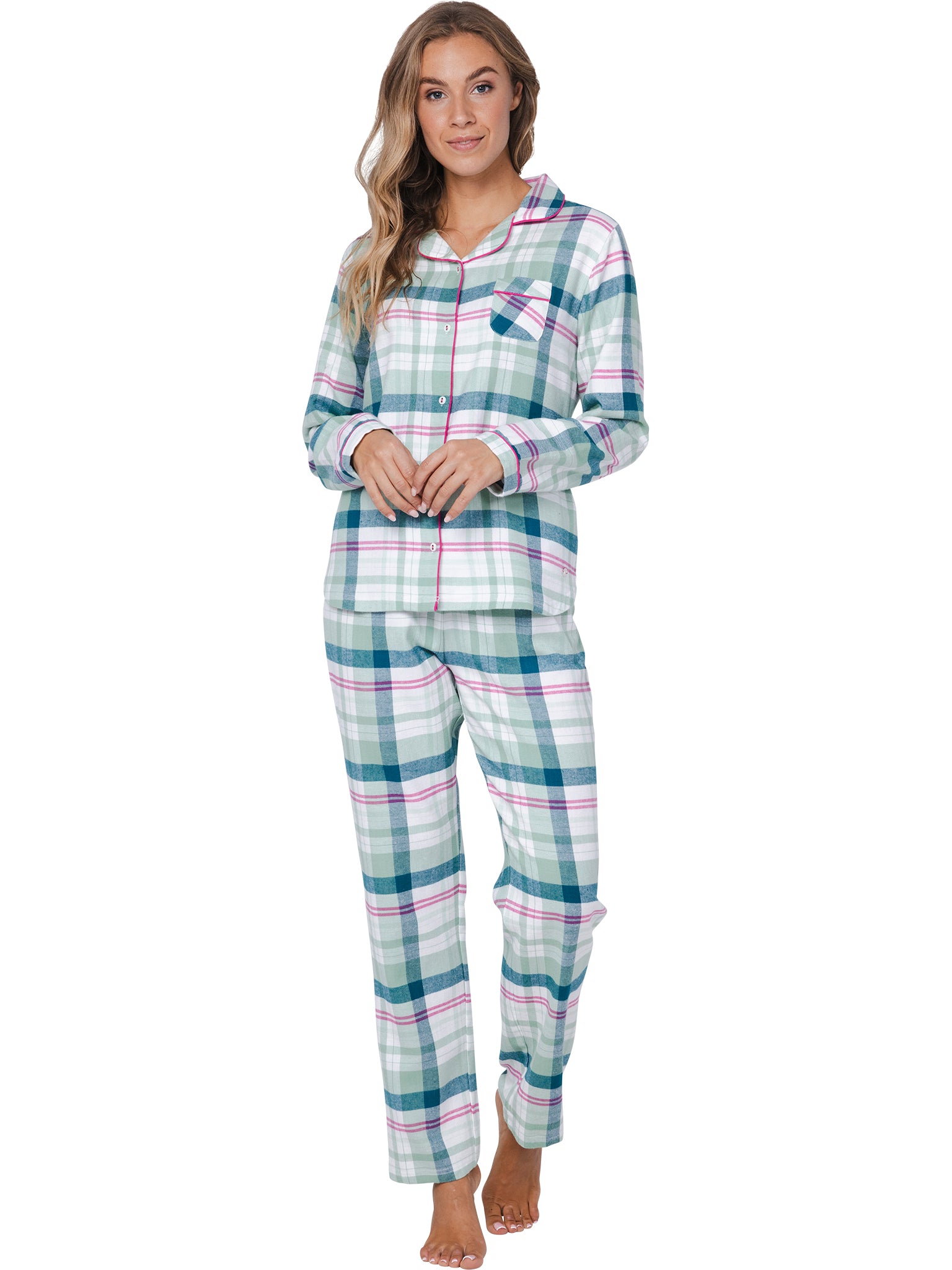 pastunette-flannel-check-pyjama-gr-n-kariert-flanell image 3