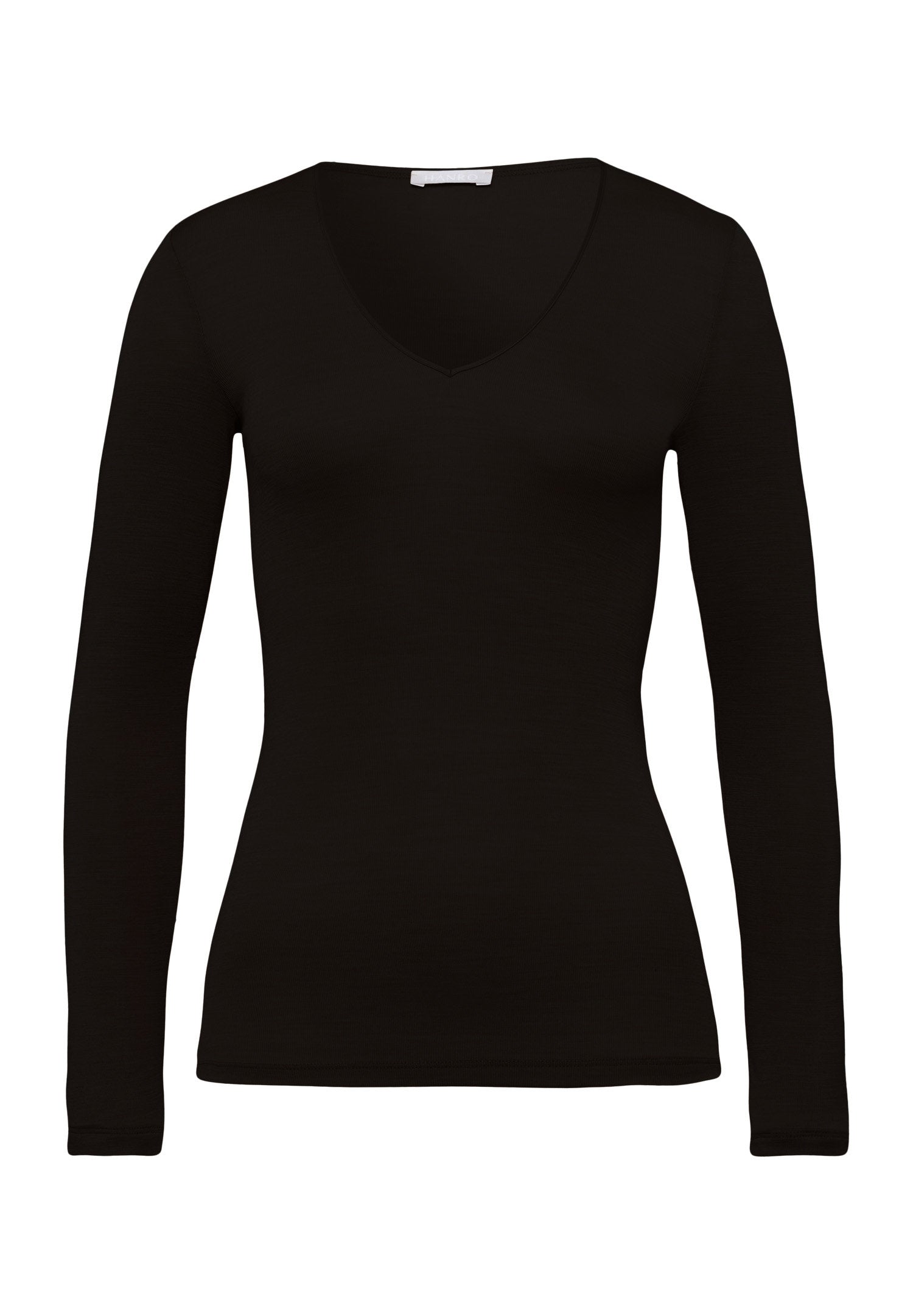 hanro-woolen-silk-071418-langarm-shirt-schwarz-wolle-seide image 1