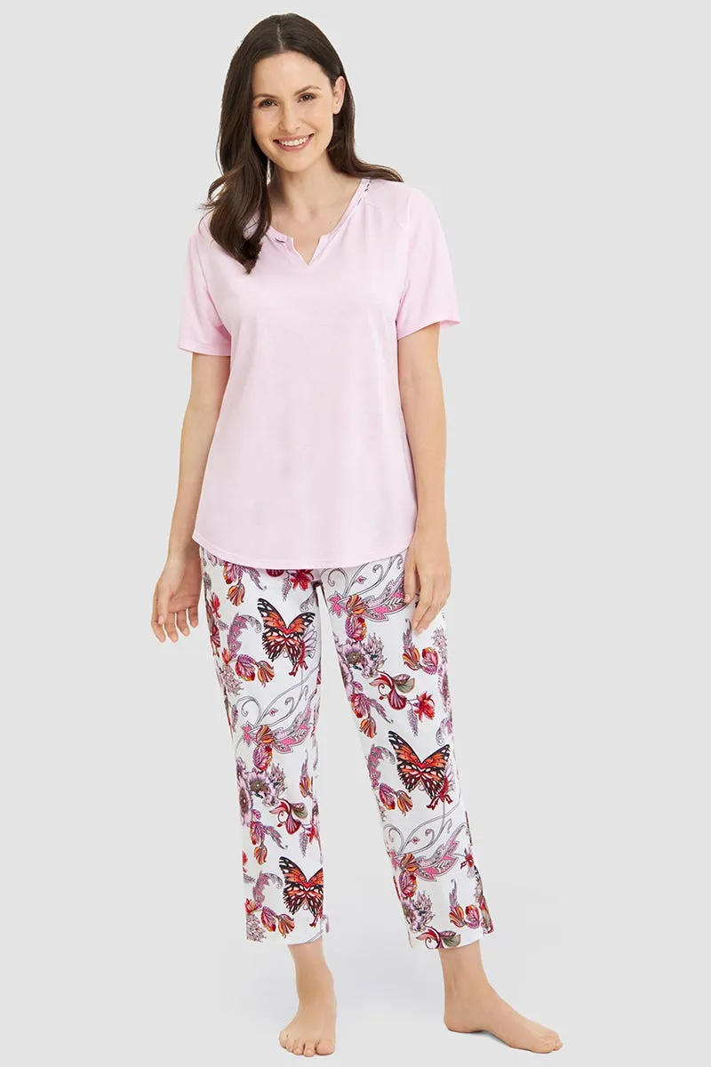 r-sch-be-happy-pyjama-7-8-schlafanzug-rosa-baumwolle image 1
