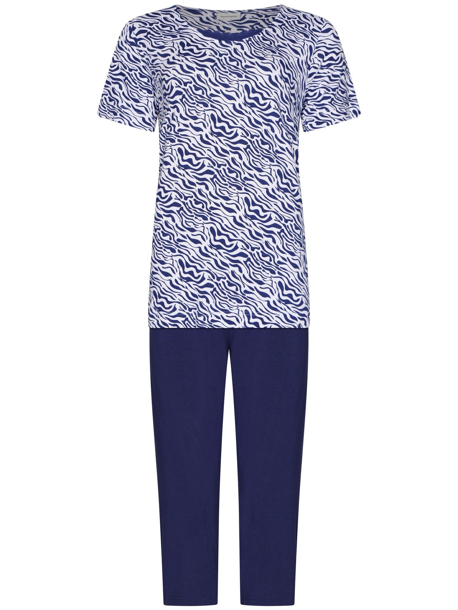 pastunette-midnight-animal-pyjama-bambus-spitze-kurzarm image 1