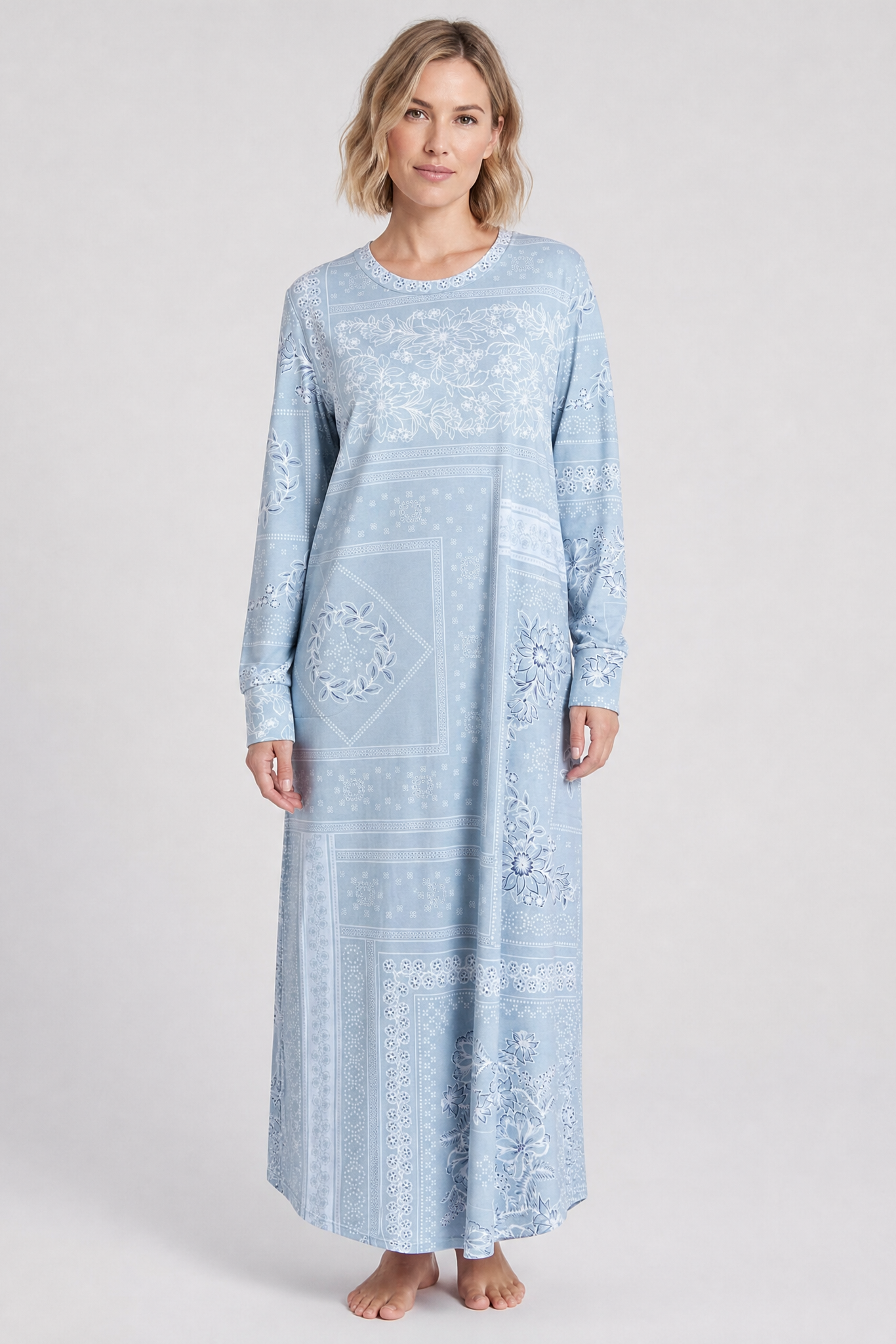 r-sch-be-happy-nachthemd-maxi-blau-bandana-print image 1