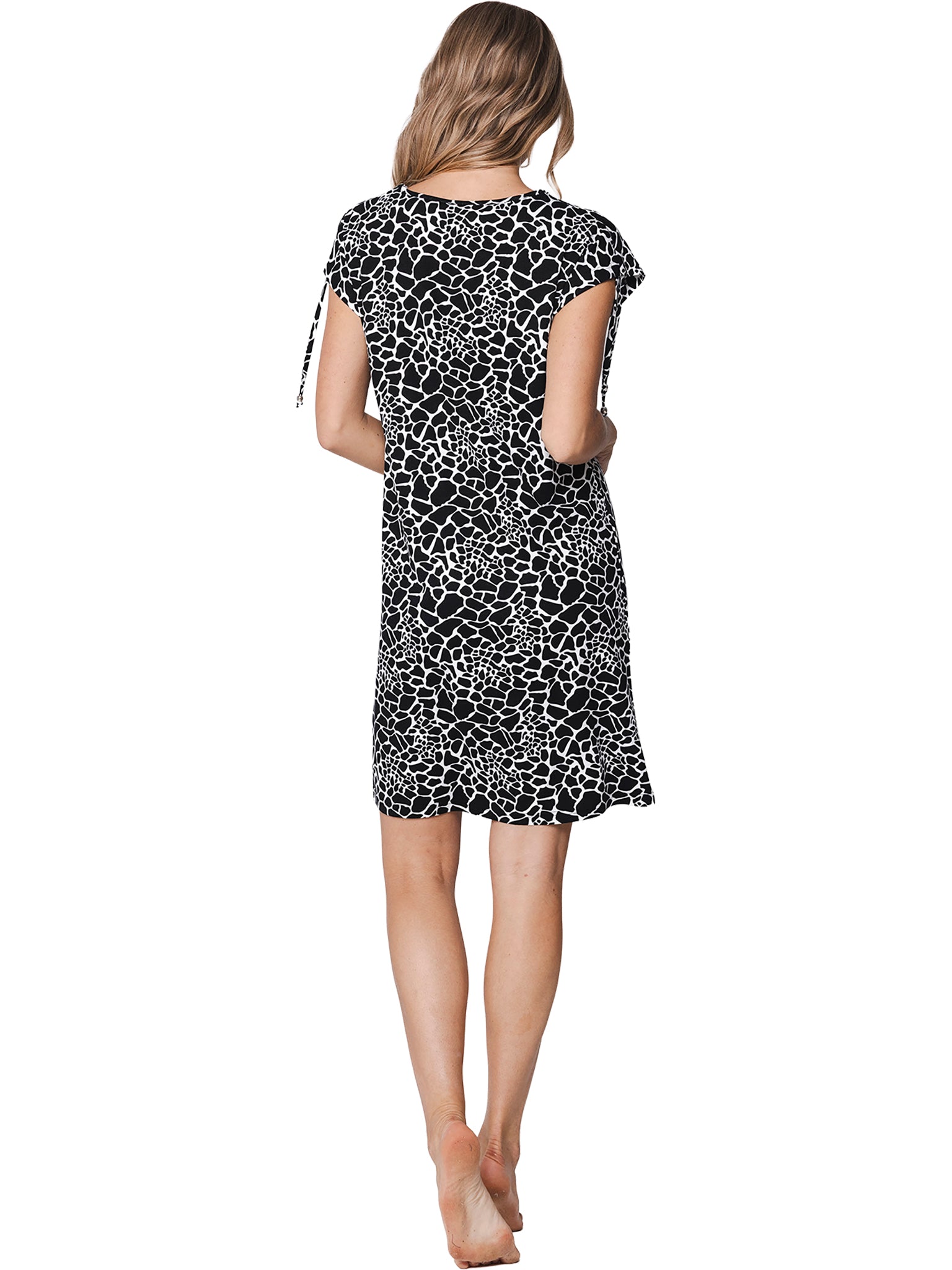 pastunette-noir-safari-kleid-schwarz-animal-viskose-strandkleid image 3