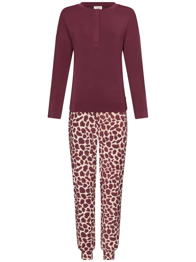 pastunette-premium-satin-wild-pyjama-lila-modal-tierprint image 1