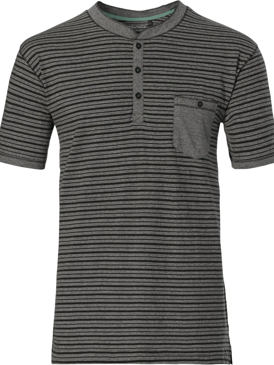 pastunette-top-kurzarm-shirt-grau-gestreift-baumwolle image 1