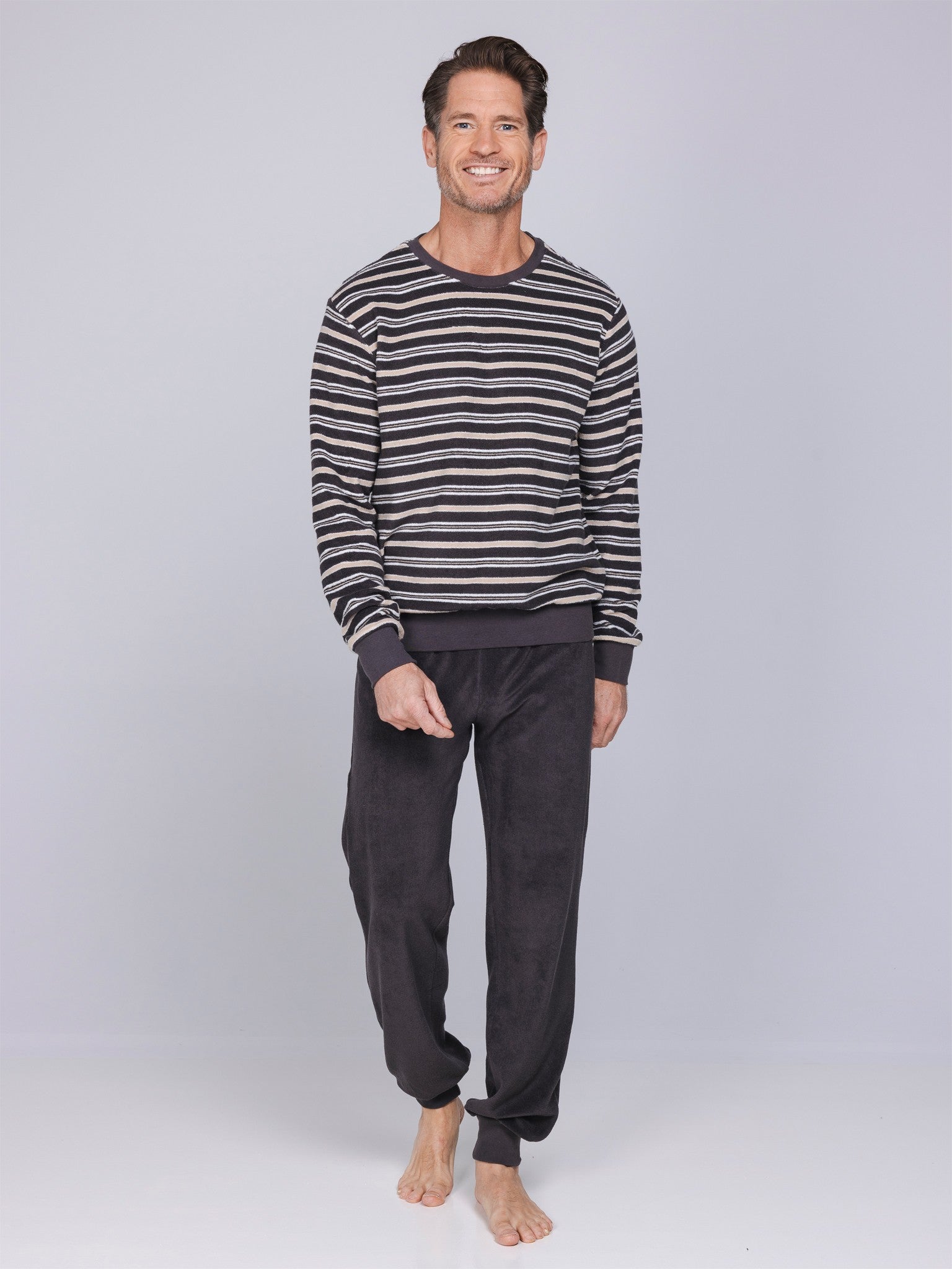 pastunette-urban-essence-pyjama-herren-braun-baumwolle-2 image 4