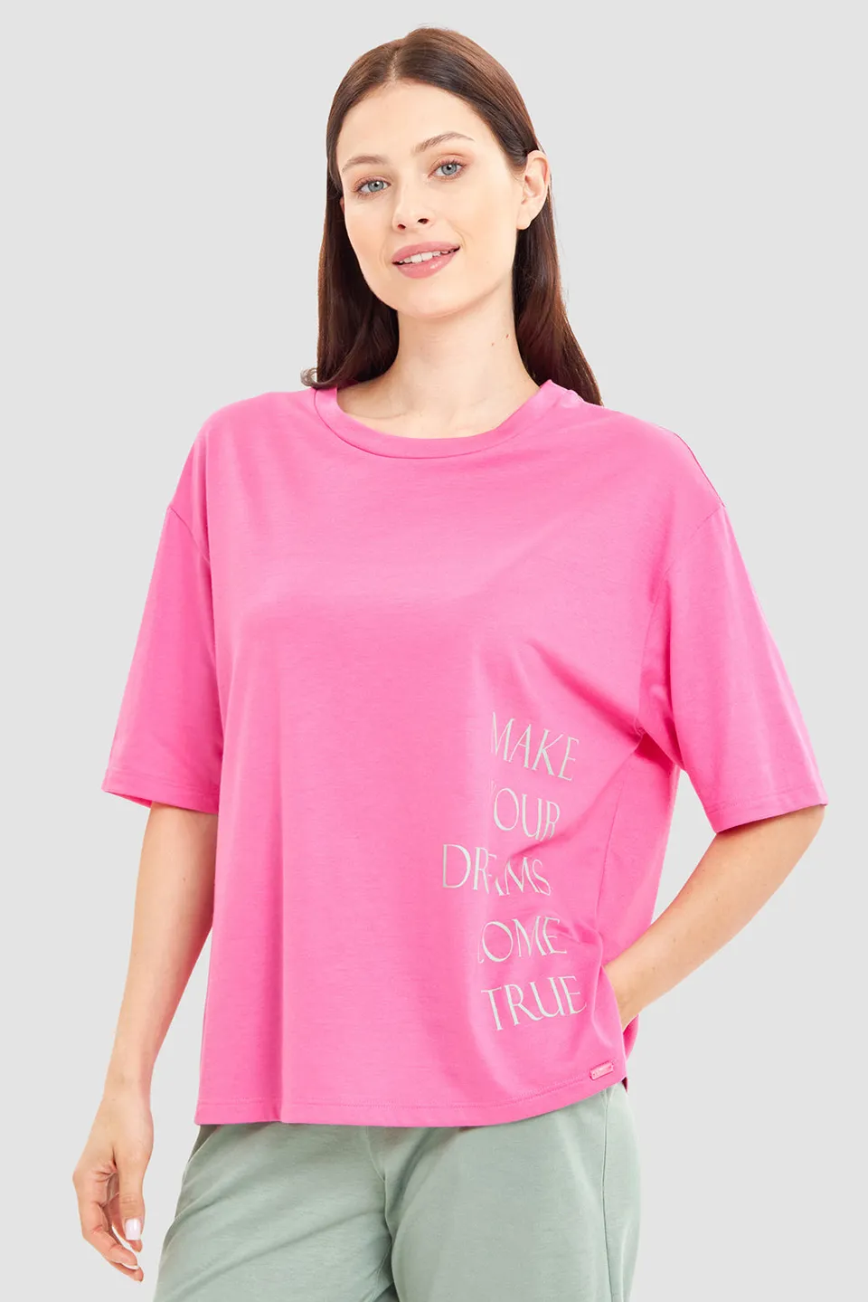 r-sch-be-happy-shirt-kurzarm-pink-mit-print image 1